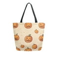 thumbnail image 1 of FORMRS Womens Canvas Tote Bag with Zipper Inner Pocket Shoulder Handbag, Halloween Pumpkins Pattern, 1 of 7