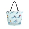 thumbnail image 1 of FORMRS Womens Canvas Tote Bag with Zipper Inner Pocket Shoulder Handbag, Ice Hockey, 1 of 7