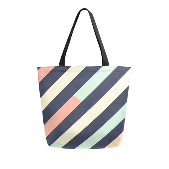FORMRS Womens Canvas Tote Bag with Zipper Inner Pocket Shoulder Handbag, Isometric Green