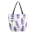 thumbnail image 1 of FORMRS Womens Canvas Tote Bag with Zipper Inner Pocket Shoulder Handbag, Lavender Pattern, 1 of 7