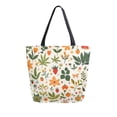 thumbnail image 1 of FORMRS Womens Canvas Tote Bag with Zipper Inner Pocket Shoulder Handbag, Leaves Pattern, 1 of 7