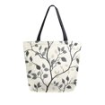 thumbnail image 1 of FORMRS Womens Canvas Tote Bag with Zipper Inner Pocket Shoulder Handbag, Leaves Pattern, 1 of 7