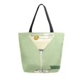 thumbnail image 1 of FORMRS Womens Canvas Tote Bag with Zipper Inner Pocket Shoulder Handbag, Light Green Martini, 1 of 7