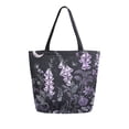 thumbnail image 1 of FORMRS Womens Canvas Tote Bag with Zipper Inner Pocket Shoulder Handbag, Light Purple Flowers, 1 of 7