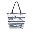 thumbnail image 1 of FORMRS Womens Canvas Tote Bag with Zipper Inner Pocket Shoulder Handbag, Light Sharks, 1 of 7