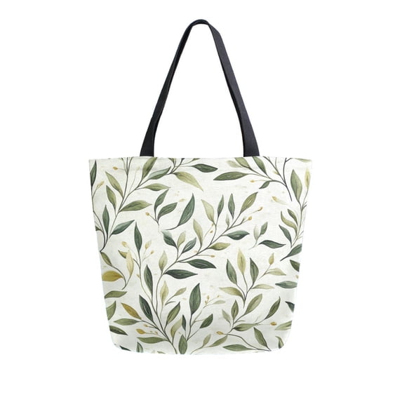 FORMRS Womens Canvas Tote Bag with Zipper Inner Pocket Shoulder Handbag, Lush Greenery