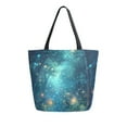 thumbnail image 1 of FORMRS Womens Canvas Tote Bag with Zipper Inner Pocket Shoulder Handbag, Magical Forest Glowing Lights, 1 of 7