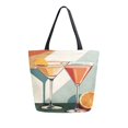 thumbnail image 1 of FORMRS Womens Canvas Tote Bag with Zipper Inner Pocket Shoulder Handbag, Mid Century Orange Juice, 1 of 7