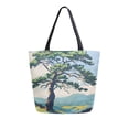 thumbnail image 1 of FORMRS Womens Canvas Tote Bag with Zipper Inner Pocket Shoulder Handbag, Mounatin at Dawn, 1 of 7