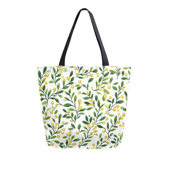 FORMRS Womens Canvas Tote Bag with Zipper Inner Pocket Shoulder Handbag, Olive Leaf