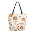 thumbnail image 1 of FORMRS Womens Canvas Tote Bag with Zipper Inner Pocket Shoulder Handbag, Orange Fall Pumpkin, 1 of 7