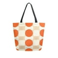 thumbnail image 1 of FORMRS Womens Canvas Tote Bag with Zipper Inner Pocket Shoulder Handbag, Orange Geometric Circles, 1 of 7