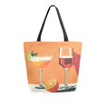 thumbnail image 1 of FORMRS Womens Canvas Tote Bag with Zipper Inner Pocket Shoulder Handbag, Orange Glasses, 1 of 7