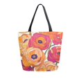 thumbnail image 1 of FORMRS Womens Canvas Tote Bag with Zipper Inner Pocket Shoulder Handbag, Orange Hand Drawn Floral, 1 of 7