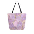 thumbnail image 1 of FORMRS Womens Canvas Tote Bag with Zipper Inner Pocket Shoulder Handbag, Pastel Pink Marble Pattern, 1 of 7