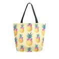 thumbnail image 1 of FORMRS Womens Canvas Tote Bag with Zipper Inner Pocket Shoulder Handbag, Pineapple Love, 1 of 7
