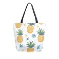 thumbnail image 1 of FORMRS Womens Canvas Tote Bag with Zipper Inner Pocket Shoulder Handbag, Pineapple, 1 of 7