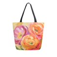 thumbnail image 1 of FORMRS Womens Canvas Tote Bag with Zipper Inner Pocket Shoulder Handbag, Pink Abstract Floral, 1 of 7