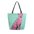 thumbnail image 1 of FORMRS Womens Canvas Tote Bag with Zipper Inner Pocket Shoulder Handbag, Pink Cheetah, 1 of 7