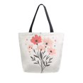 thumbnail image 1 of FORMRS Womens Canvas Tote Bag with Zipper Inner Pocket Shoulder Handbag, Pink Flower, 1 of 7
