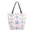 thumbnail image 1 of FORMRS Womens Canvas Tote Bag with Zipper Inner Pocket Shoulder Handbag, Pink Mosaic Pattern, 1 of 7