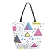 thumbnail image 1 of FORMRS Womens Canvas Tote Bag with Zipper Inner Pocket Shoulder Handbag, Pink Simple Shapes, 1 of 7