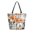 thumbnail image 1 of FORMRS Womens Canvas Tote Bag with Zipper Inner Pocket Shoulder Handbag, Plaid Floral, 1 of 7