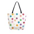 thumbnail image 1 of FORMRS Womens Canvas Tote Bag with Zipper Inner Pocket Shoulder Handbag, Polka Dot, 1 of 7