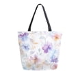 thumbnail image 1 of FORMRS Womens Canvas Tote Bag with Zipper Inner Pocket Shoulder Handbag, Purple Flower Pattern, 1 of 7
