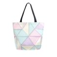 thumbnail image 1 of FORMRS Womens Canvas Tote Bag with Zipper Inner Pocket Shoulder Handbag, Purple Geometric, 1 of 7