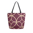 thumbnail image 1 of FORMRS Womens Canvas Tote Bag with Zipper Inner Pocket Shoulder Handbag, Red Circles, 1 of 7