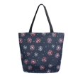 thumbnail image 1 of FORMRS Womens Canvas Tote Bag with Zipper Inner Pocket Shoulder Handbag, Red Fireworks Pattern, 1 of 7