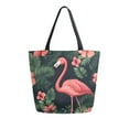 thumbnail image 1 of FORMRS Womens Canvas Tote Bag with Zipper Inner Pocket Shoulder Handbag, Red Flamingo Pattern, 1 of 7
