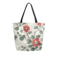 thumbnail image 1 of FORMRS Womens Canvas Tote Bag with Zipper Inner Pocket Shoulder Handbag, Red Floral Pattern, 1 of 7