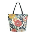 thumbnail image 1 of FORMRS Womens Canvas Tote Bag with Zipper Inner Pocket Shoulder Handbag, Red Flowers Pattern, 1 of 7