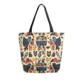 thumbnail image 1 of FORMRS Womens Canvas Tote Bag with Zipper Inner Pocket Shoulder Handbag, Red Geometric, 1 of 7