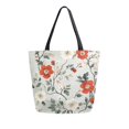 thumbnail image 1 of FORMRS Womens Canvas Tote Bag with Zipper Inner Pocket Shoulder Handbag, Red and White Floral Pattern, 1 of 7