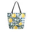thumbnail image 1 of FORMRS Womens Canvas Tote Bag with Zipper Inner Pocket Shoulder Handbag, Retro Beige Lemon, 1 of 7