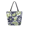 thumbnail image 1 of FORMRS Womens Canvas Tote Bag with Zipper Inner Pocket Shoulder Handbag, Retro Floral Pattern, 1 of 7