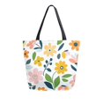 thumbnail image 1 of FORMRS Womens Canvas Tote Bag with Zipper Inner Pocket Shoulder Handbag, Retro Yellow Floral, 1 of 7