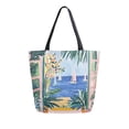 thumbnail image 1 of FORMRS Womens Canvas Tote Bag with Zipper Inner Pocket Shoulder Handbag, Seaside Leaves, 1 of 7