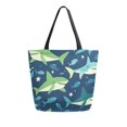 thumbnail image 1 of FORMRS Womens Canvas Tote Bag with Zipper Inner Pocket Shoulder Handbag, Sharks Pattern, 1 of 7
