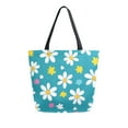 thumbnail image 1 of FORMRS Womens Canvas Tote Bag with Zipper Inner Pocket Shoulder Handbag, Small Daisy, 1 of 7