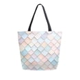 thumbnail image 1 of FORMRS Womens Canvas Tote Bag with Zipper Inner Pocket Shoulder Handbag, Small Pink Pattern, 1 of 7