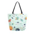 thumbnail image 1 of FORMRS Womens Canvas Tote Bag with Zipper Inner Pocket Shoulder Handbag, Space Patterns, 1 of 7