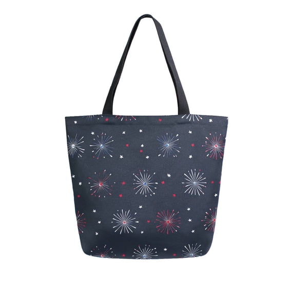FORMRS Womens Canvas Tote Bag with Zipper Inner Pocket Shoulder Handbag, Starry Night Pattern