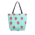 thumbnail image 1 of FORMRS Womens Canvas Tote Bag with Zipper Inner Pocket Shoulder Handbag, Strawberry Pattern, 1 of 7