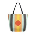 thumbnail image 1 of FORMRS Womens Canvas Tote Bag with Zipper Inner Pocket Shoulder Handbag, Stripes and Circle, 1 of 7