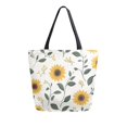 thumbnail image 1 of FORMRS Womens Canvas Tote Bag with Zipper Inner Pocket Shoulder Handbag, Sunflower Pattern, 1 of 7