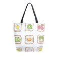 thumbnail image 1 of FORMRS Womens Canvas Tote Bag with Zipper Inner Pocket Shoulder Handbag, Toasts Pattern, 1 of 7
